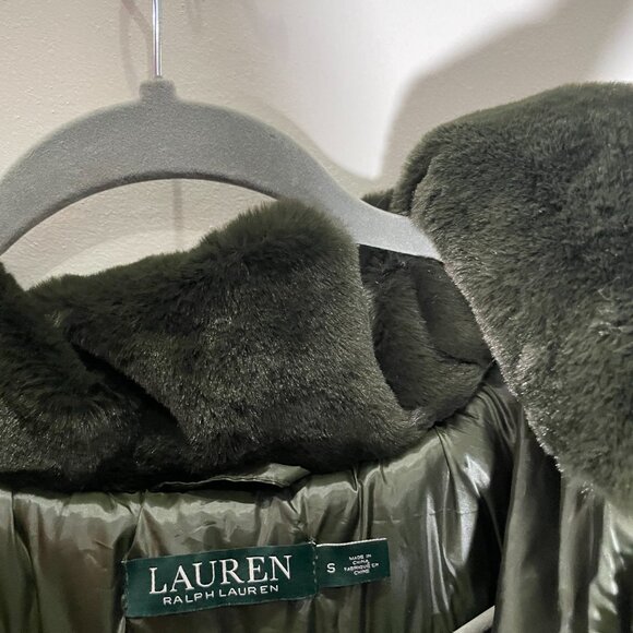 Women's Faux-Fur-Trim Hooded Down Puffer Coat NWOT - Picture 5 of 5